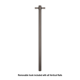 Thermoril Verticle Towel Bar Straight/Round With Hook 900x142x100mm 12V - Gun Metal (30Watt)